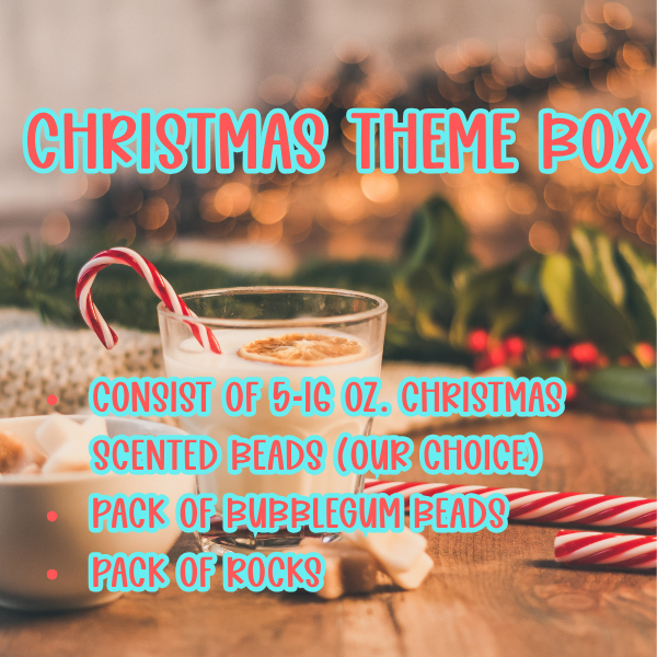 Christmas Theme Box-5 Scents (Includes Bubblegum Beads & Rocks)
