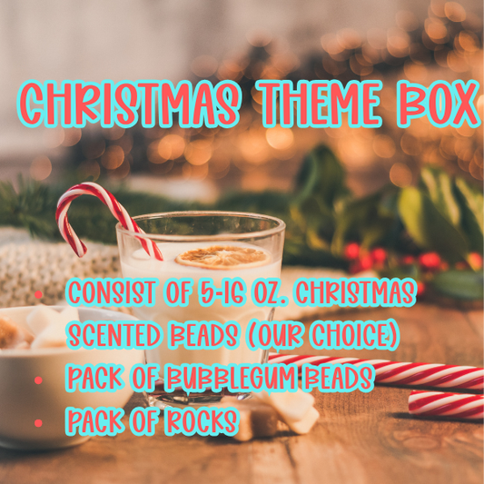 Christmas Theme Box-5 Scents (Includes Bubblegum Beads & Rocks)