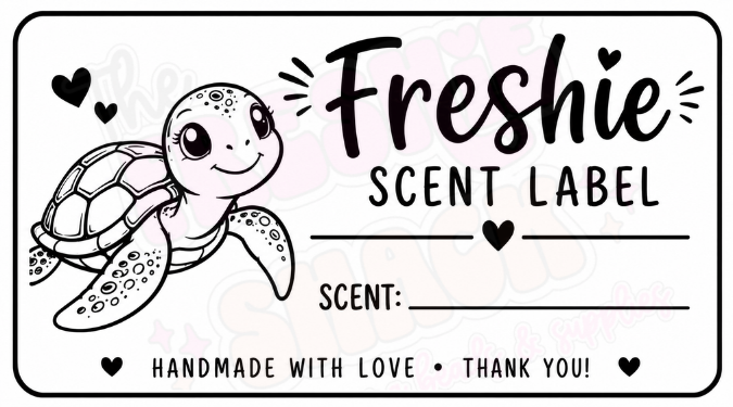 Freshie Scent Label Turtle 2.25x1.25 Digital Download