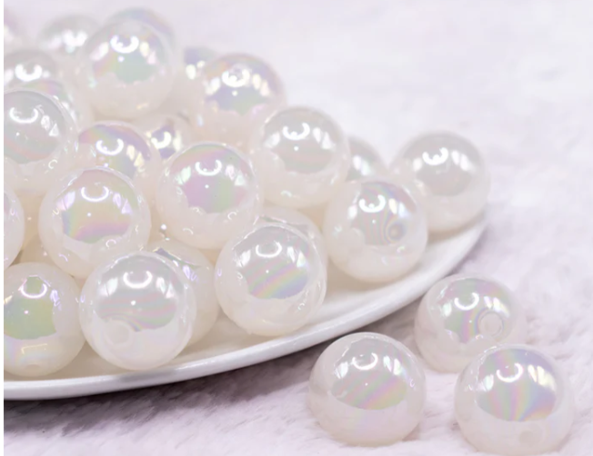 White Jelly Bubblegum Beads