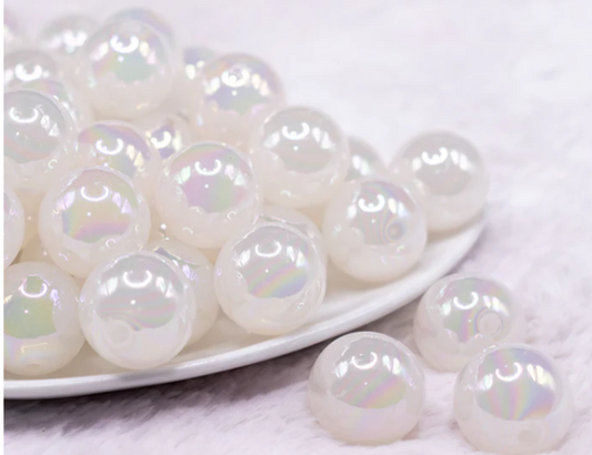 White Jelly Bubblegum Beads